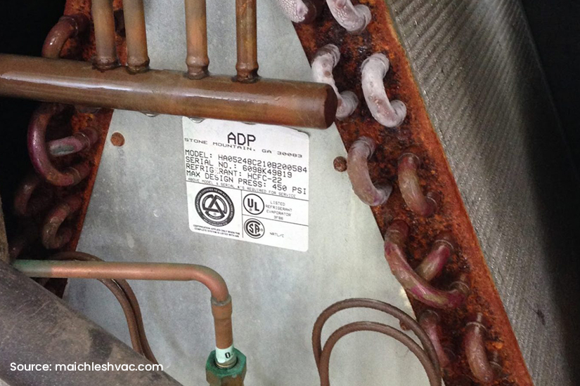 Evaporator Coil Damaged by Corrosion-Daikin aircon servicing Singapore