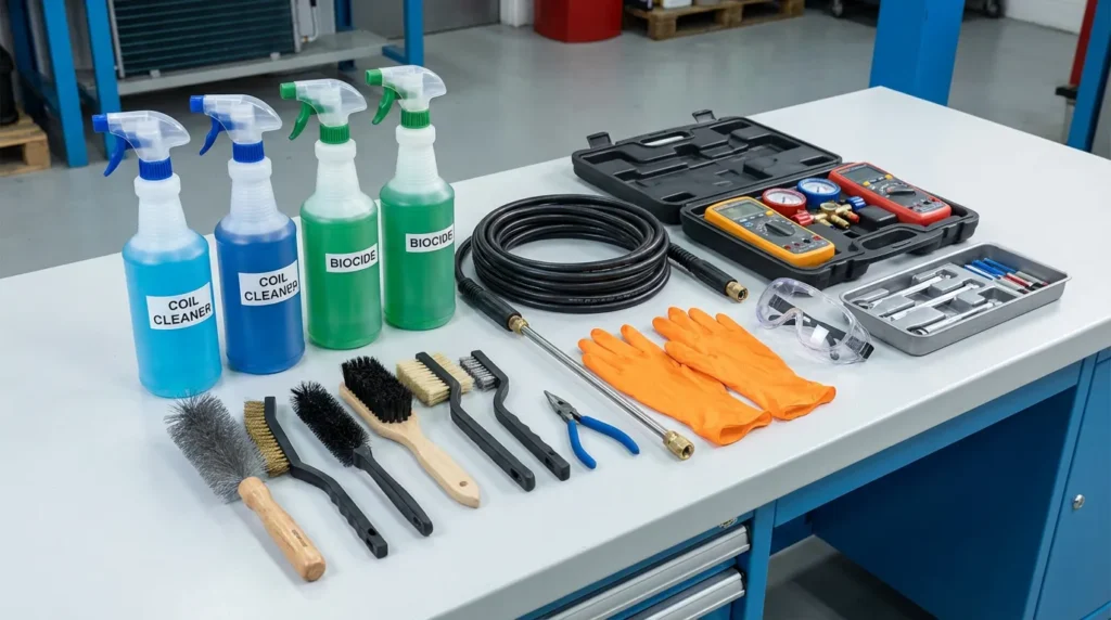 Professional tools ensure thorough cleaning, proper chemical application, and safety standards.