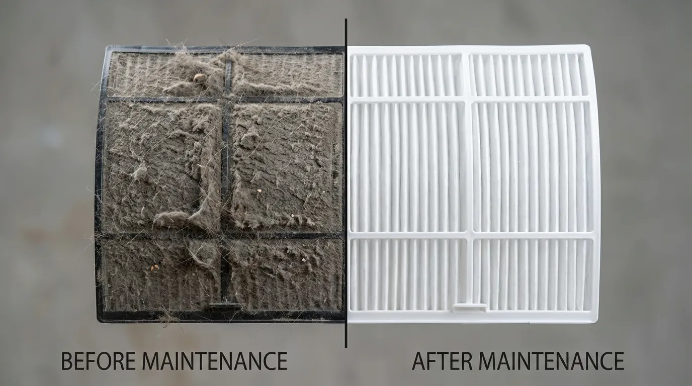 Neglected filters restrict airflow and strain the system significantly